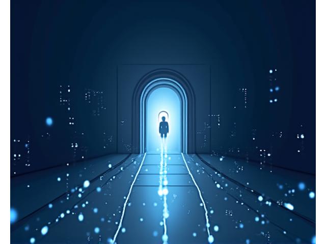 Illustration of secure data flow, showing information moving into a protected vault, representing responsible data handling.